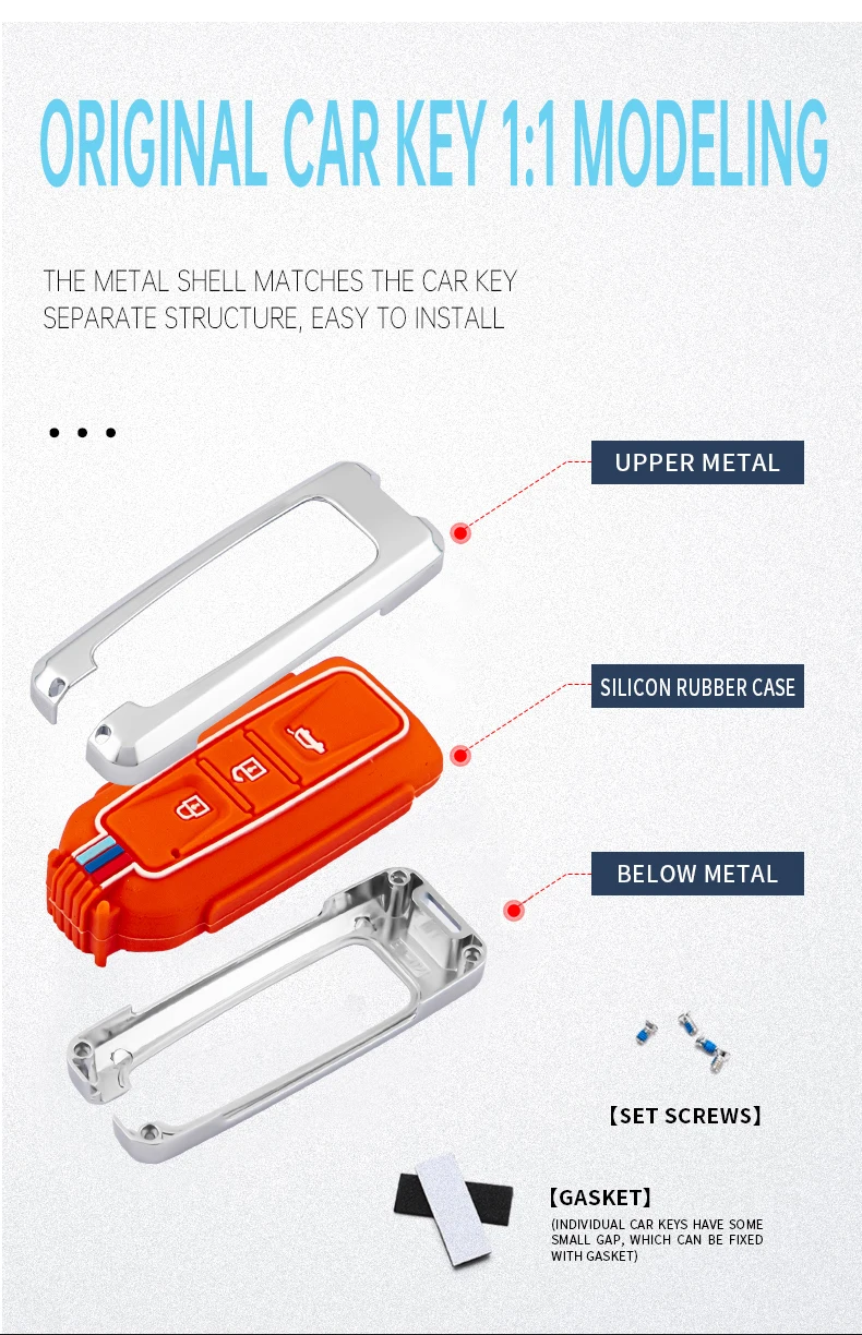 Guscio del supporto della copertura della custodia della chiave a distanza dell'automobile in lega di zinco per Baojun 510 730 360 560 RS-5 530 630 per Wuling Hongguang accessori Auto 26 Guscio del supporto della copertura della custodia della chiave a distanza dell'automobile in lega di zinco per Baojun 510 730 360 560 RS-5 530 630 per Wuling Hongguang accessori Auto - Hea4fc3de84b54c20af18b730818ef8484