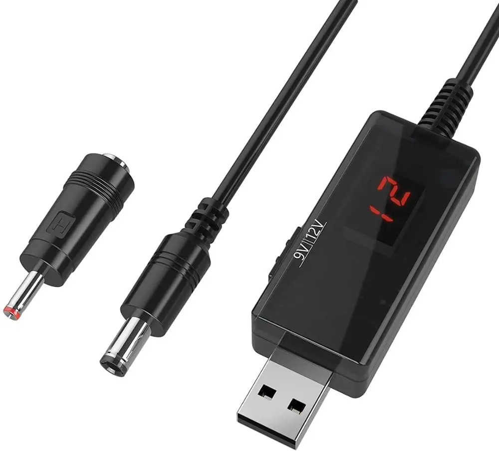 

USB Boost Converter DC 5V to 9V 12V USB Step-up Converter Cable + 3.5x1.35mm Connecter For Power Supply/Charger/Power Converter