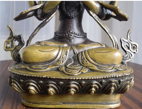 0 тибетская Буддийская бронза ченрезиг buddhabuddha статуя(20 см