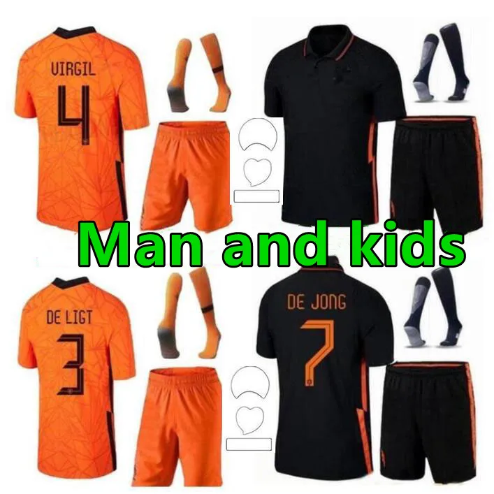 Camiseta de fútbol versión tailandesa 2020 para hombre y niño, 21 kits de Países Bajos, jugador, versión V.PERSIE