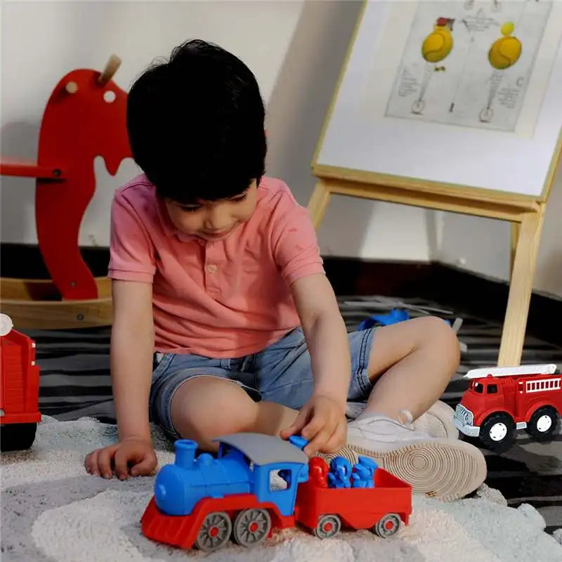 

Children's Toys Driver Series Sliding Ladder Truck Happy Little Train Removable Model Building Kit Toy