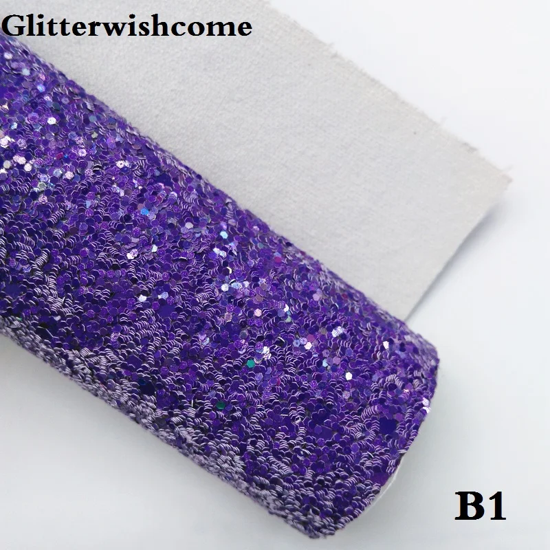 Glitterwishcome 30X134 см мини-рулон синтетическая кожа, массивная блестящая кожа, искусственная ткань из искусственной кожи винил для бантов, GM034 - Цвет: B1