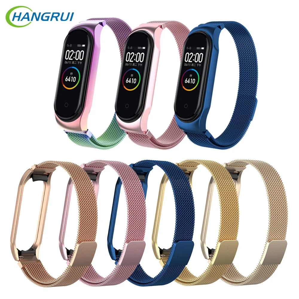 Metal Milanese Wrist Strap For XiaoMi Mi Band 4 3 Magnetic Bracelet Strap Mi Band 4 Mi4 Women Man Smart Band Accessories
