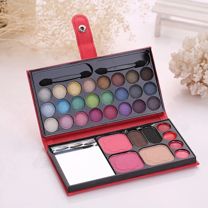 Профессиональные 33 Цвета Тени для век Палитра вспышки тени Румяна Макияж
