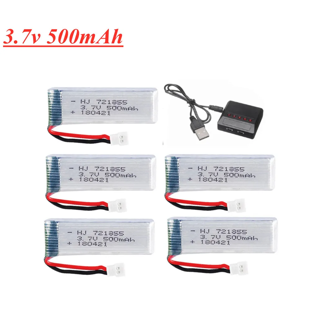 3.7V 500mAh Li-Polymer Battery with Charger For JJRC H37 JXD 523 wltoys V966 V977 V930 Q282 Eachine E50 E50S RC Quadcopter Part |