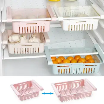 

Kitchen Adjustable Stretchable Refrigerator Organizer Drawer Basket Refrigerator Pull-out Drawers Fresh Space Layer Storage Rack
