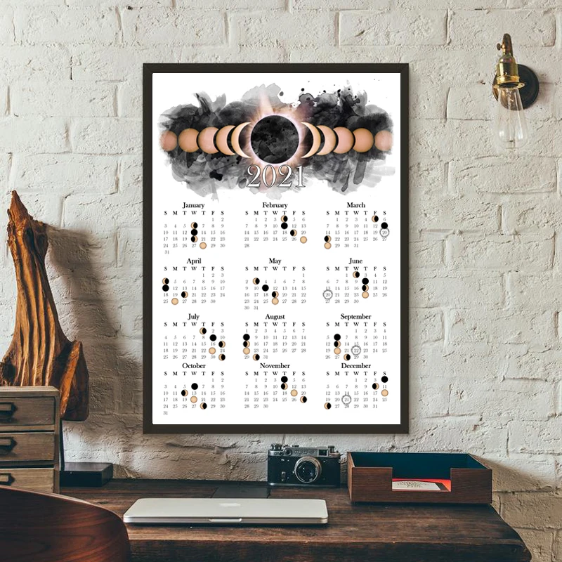 2021 Moon Phase Calendar Print