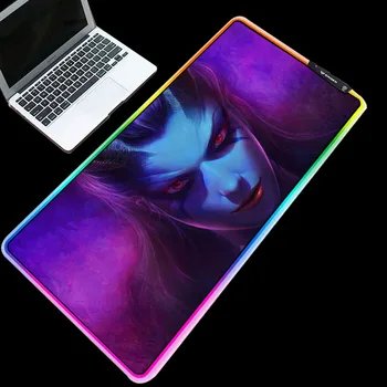 

Yuzuoan RGB pain queen pattern mouse pad high quality RGB game keyboard pad dota csgo dedicated game table pad customization