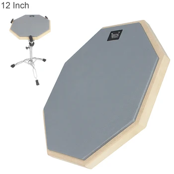 

12 Inch Lightweight Portable High Density Elastic Strong Rubber Wooden Dumb Drum Practice Training Drum Pad for Jazz Drums