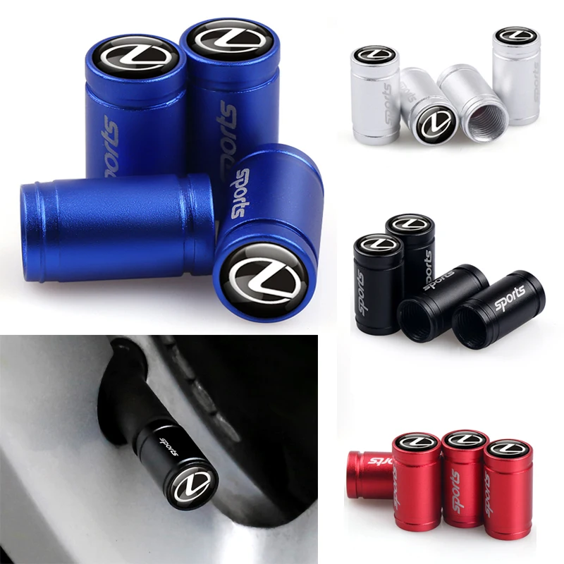 

4Pcs/set Car Tyre Air Tire Valve Cap Dust Cover Sports Emblem For NX RX ES200 ES260 ES300 rx330 rx300 gs300 is250 is200