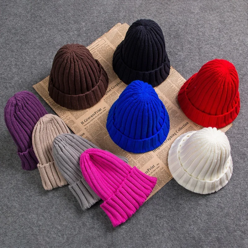 Hat Female Unisex Cotton Blends Solid Warm Soft HIP HOP Knitted Hats Men Winter Caps Women's Skullies Beanies For Girl Wholesale