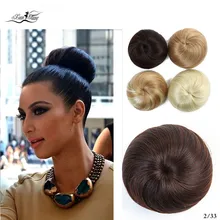 Xuanguang sintético chignon preto marrom mix cor 30g almofada de Pane de cabelo пончик-шиньон borracha extensъyes de cabelo