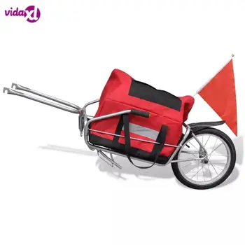 

VidaXL VéLo Mono Wheel Trailer With Bag Stable And Durable Multifunction Bike Trailer Or Stroller With Handles 2 In 1 Trailer