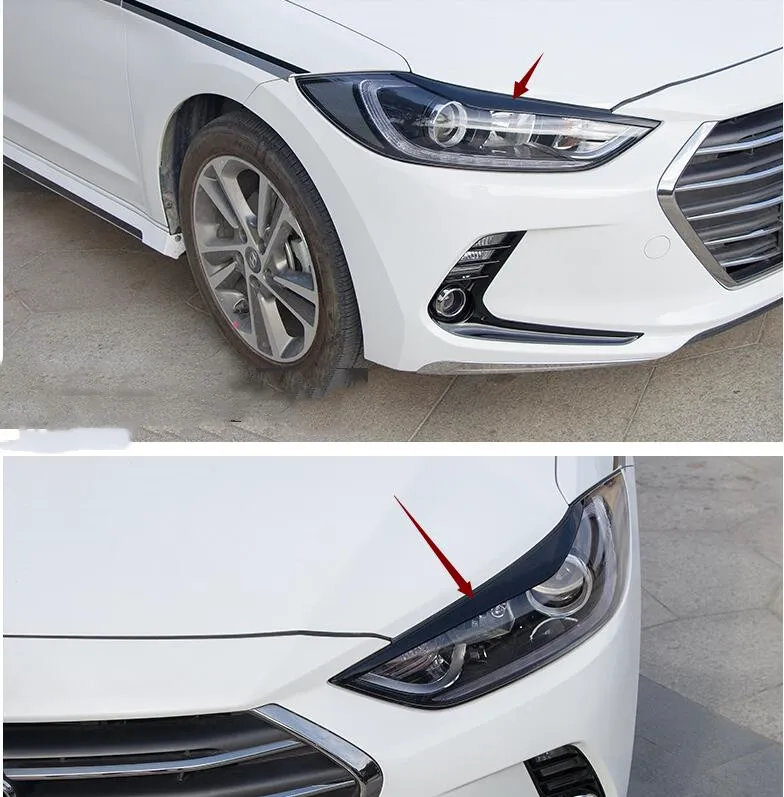 Для Hyundai Elantra 2016 2017 2018 седан передние фары веки для бровей ABS хромированные