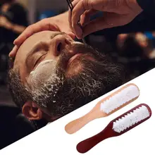 Деревянная ручка Мужская кисть для бритья лицо, борода расческа Парикмахерская Уход за кожей лица усы массажный инструмент