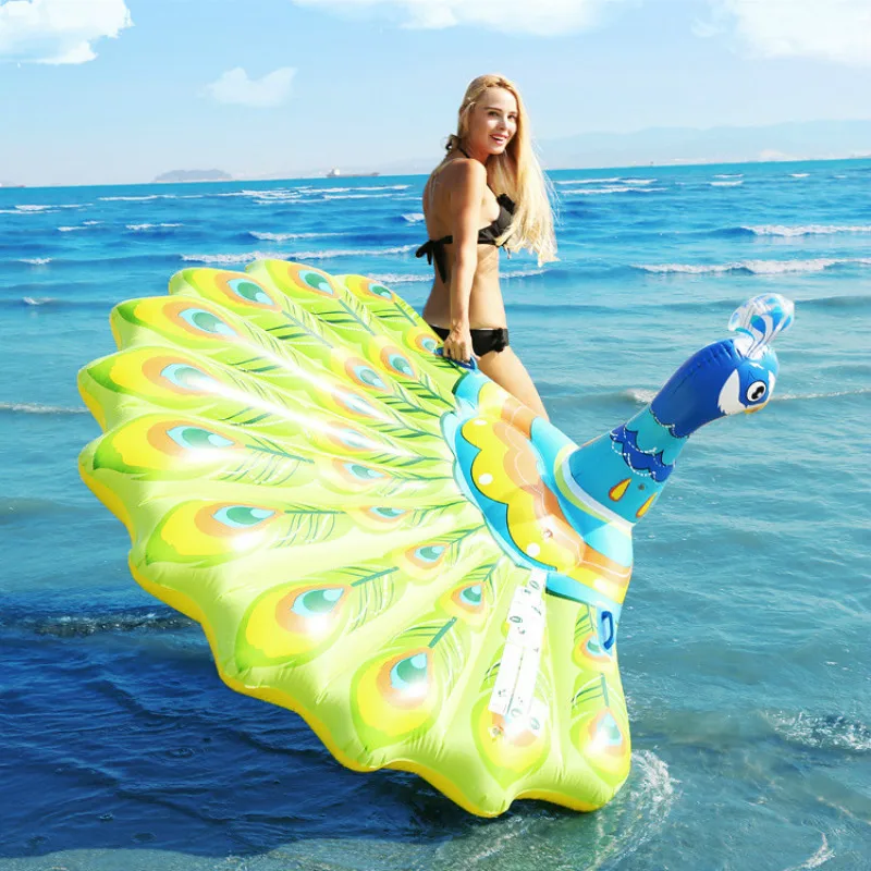 

Beach Swimming Pool Inflatable Peacock Air Mattress Summer Floating Row Floating Mount Bed Chair Lounge Hammock Water Sport