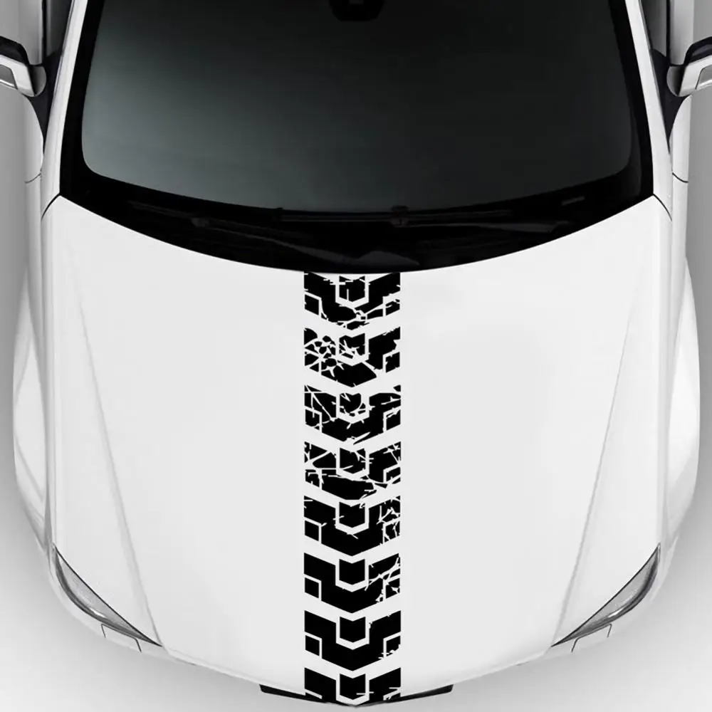 

1pcs Car Racing Stripes Vinyl Truck Hood Decal Front stickers Tire Tread Decals Hood Body Vinyl Graphic sticker Wholesale