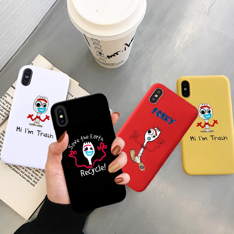 GYKZ мультфильм форки Телефон чехол для iPhone 7 11 Pro X XS MAX XR 8 6 6s Plus забавная игрушка история Мягкая силиконовая задняя крышка письмо Fundas
