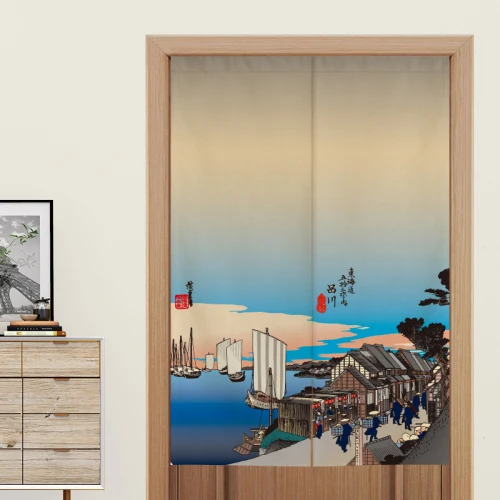 02 Японская дверь Ukiyo-e, занавеска для кухни, занавеска для спальни, перегородка, занавеска для туалета, половина занавески, фэн-шуй, занавеска Норен - Цвет: 02