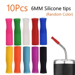 Eco-friendly Reusable Stainless Steel Drinking Straws (6mm Silicone Tips)