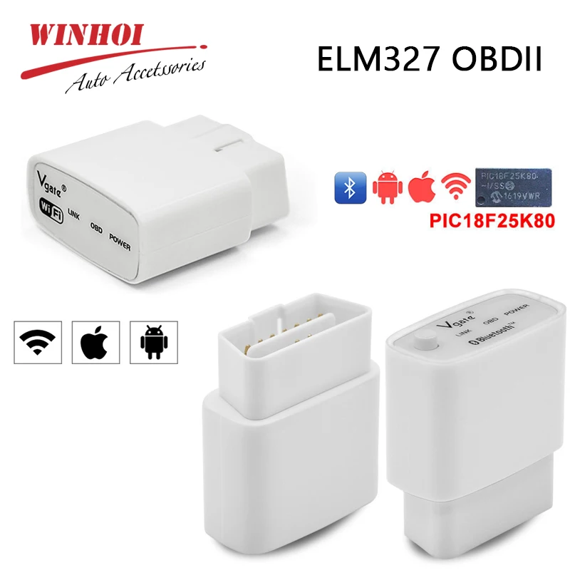 ELM327 OBD2 сканер Профессиональный для Android/IOS/PC Vgate iCar Bluetooth/Wifi OBDII автомобильный
