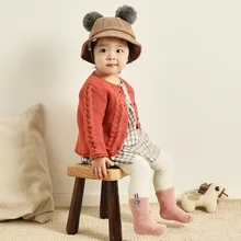 San shuang zu BABY'S/осенне-зимние аксессуары для носков, толстые детские носки с петельным ворсом, Нескользящие милые короткие носки для малышей