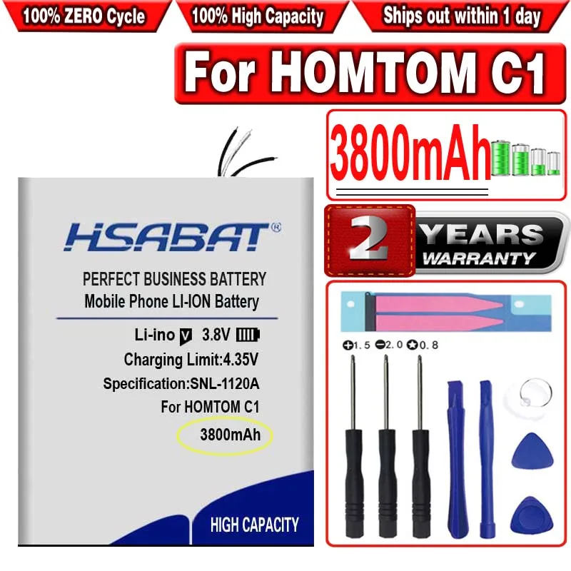 Аккумулятор HSABAT емкостью 3800 мАч для смартфона C1 C2 с аккумулятором высокой