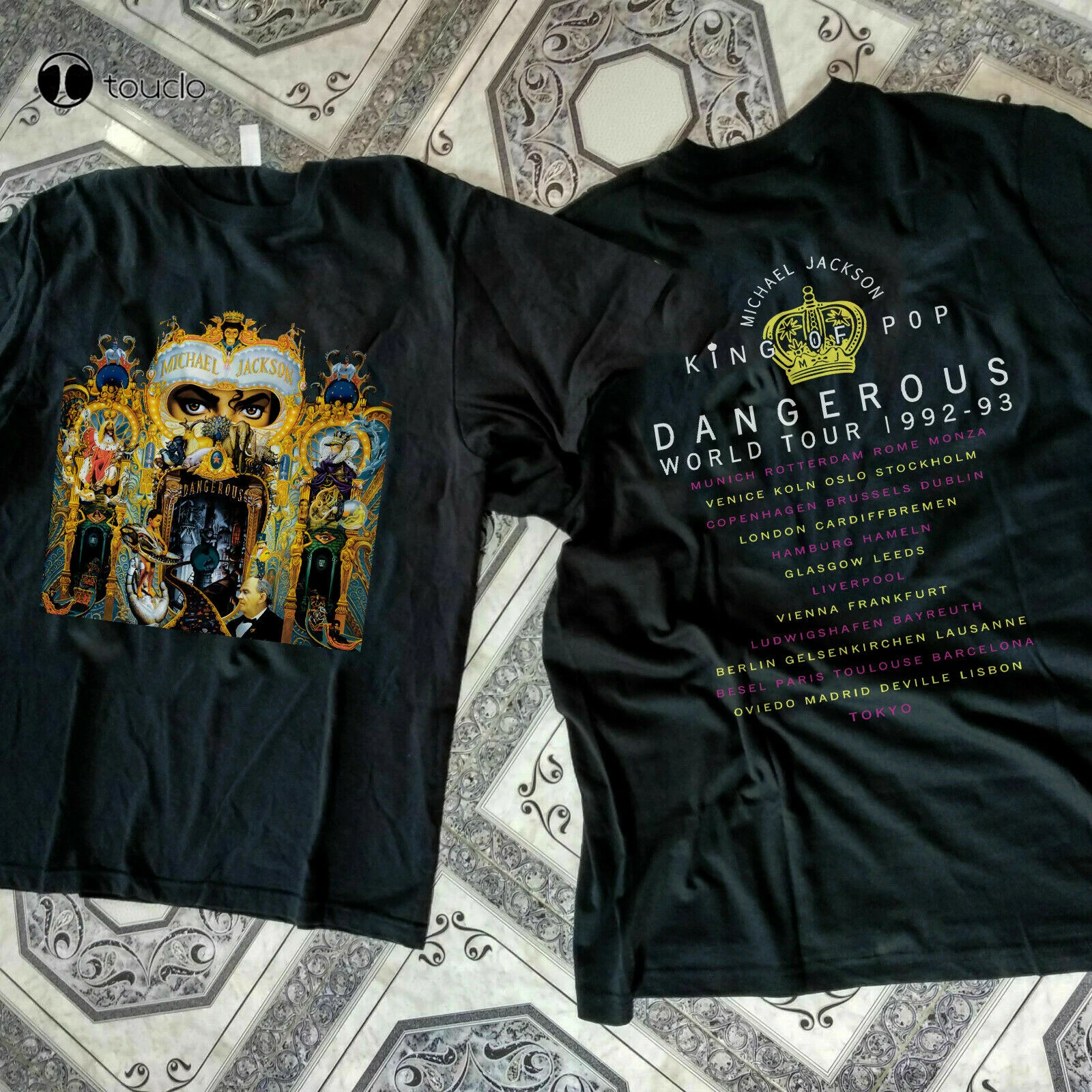 T-Shirt Vintage Rara Michael Jackson Tour Pericolosa Taglia S-3Xl Ristampa