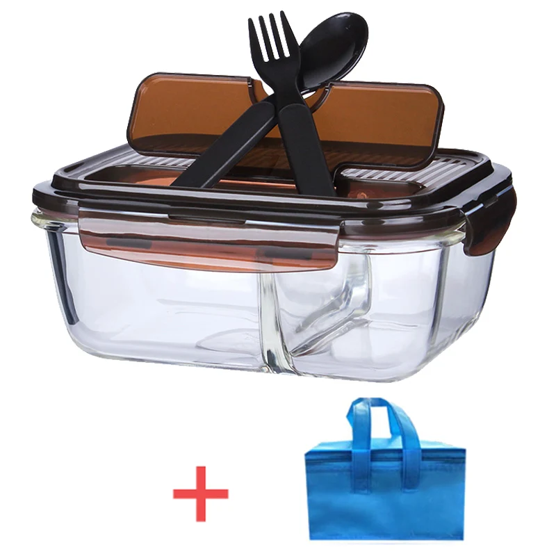 

Microwave Glass Bento Box Korean Style BPA Free School Student Lunch Box With Compartments Leak-proof Office Food Container Set
