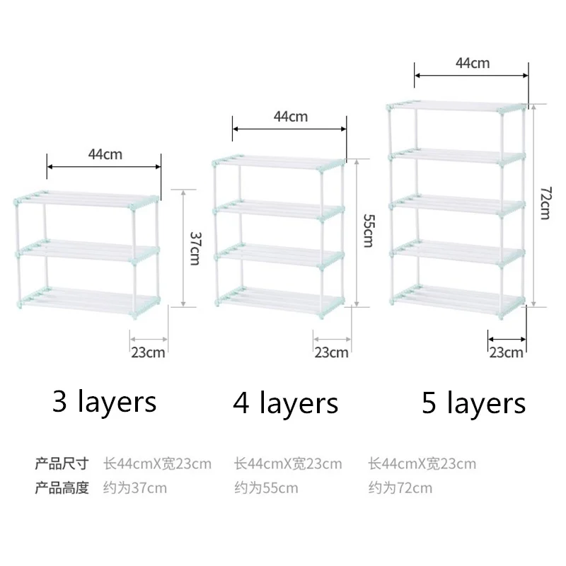 3/4/5 Слои сборки полка для обуви Сталь трубы просты в установке Спальня общежитии полки прихожей шкаф Органайзер Экономия пространства стенд