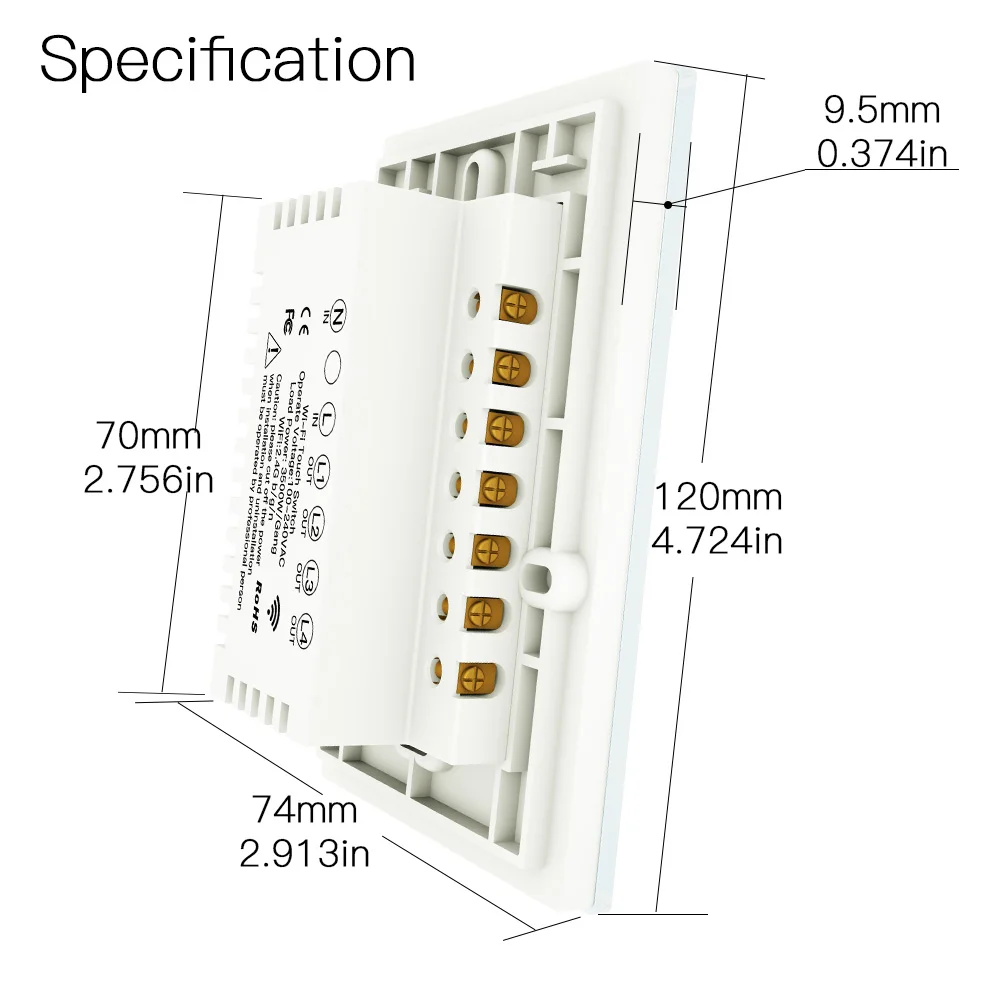 WiFi Smart Wall Light Switch Glass Panel RF433 Smart Life Tuya APP Remote Control Works With Alexa Google Home 1/2/3 Gang