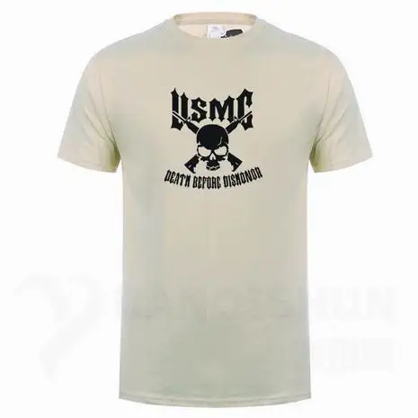 Usmc Marines Skull футболка с пистолетами художественный дизайн Мужская Футболка Высокое качество 16 цветов Чистый хлопок короткий рукав тройники уличная хип-хоп