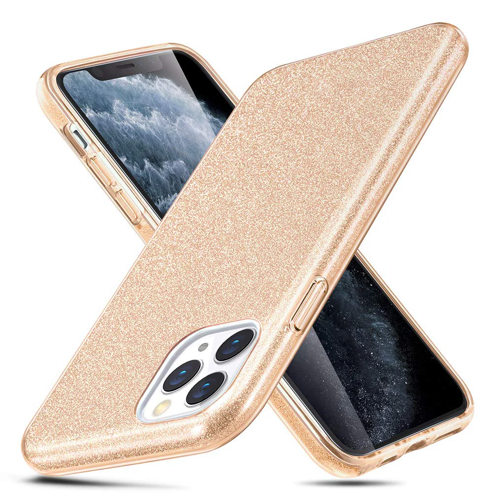3 слоя милый Блестящий жесткий чехол для iPhone 11 Pro Max X XS Max XR 6,1 5,8 6,5 дюймов Модный Блестящий блестящий чехол Чехол на корпус телефона