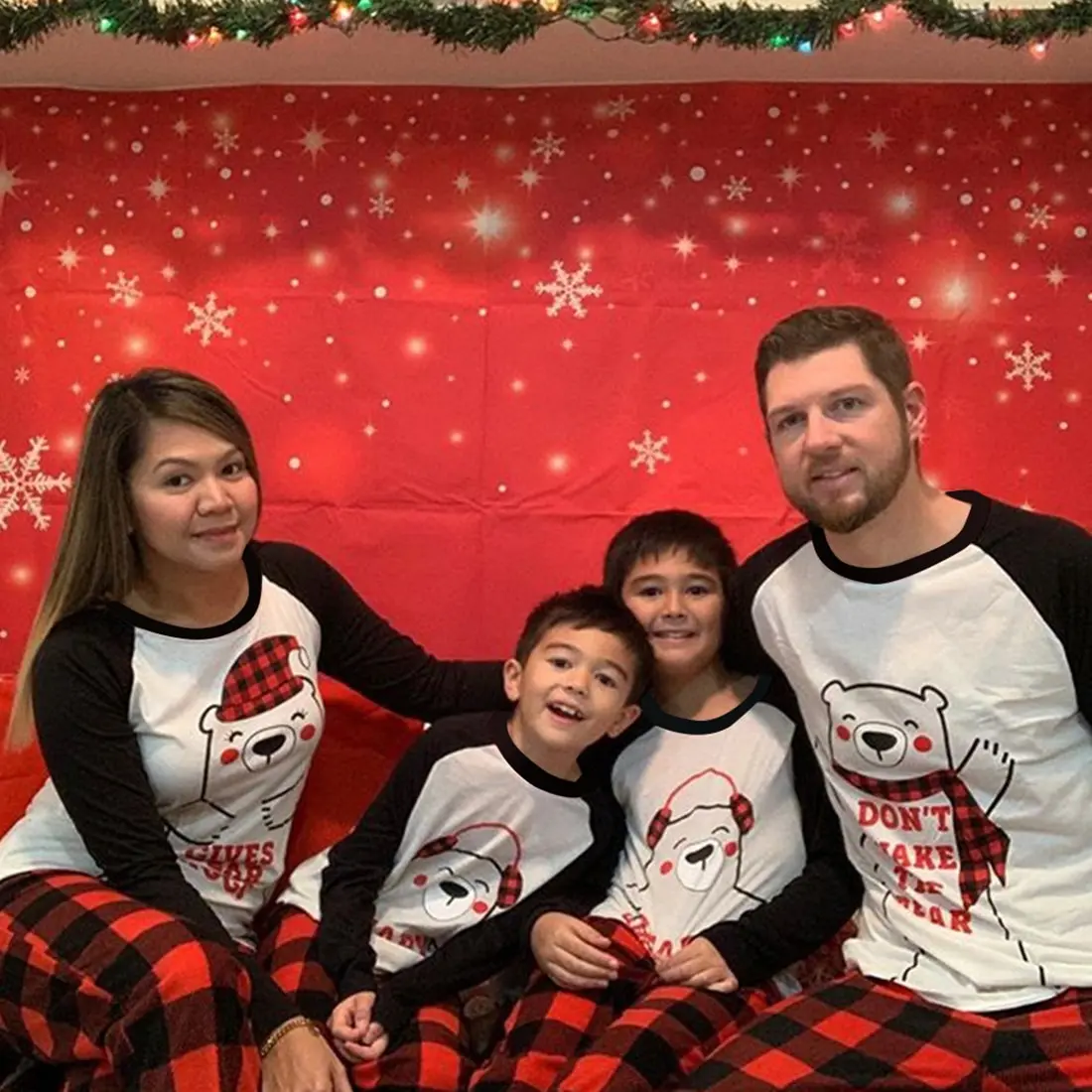 

2021 Xmas Family Kids Adult Matching Christmas Pajamas Set Striped Print Casual Family Matching Outfit Nightwear Cute PJ Set