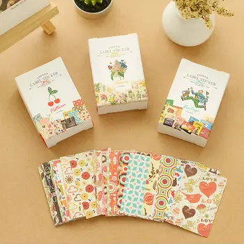 

52pcs/bag Vintage Retro Paper DIY Mini Cute Flower Paper Sticker for Scrapbooking Home Decoration random pattern