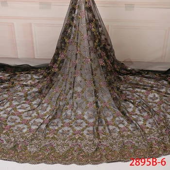 

Latest African Laces 2019 3d Lace Fabric Embroiery Nigerian Party Lace Fabric African French Lace Fabric With Beads PGC2895B