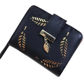 

MAIOUMY Purse Women's Wallet Women Solid Color Leaf Bifold Wallet Leather Clutch Card Holder Purse Leather Wallet Women Small