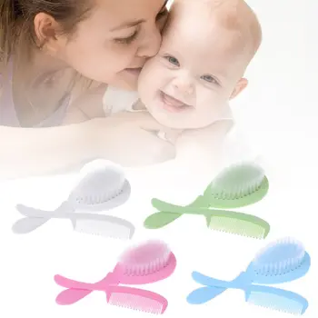 

1 set of baby comb brush care products bath wash hair soft hair round head safety head massage professional beauty novice