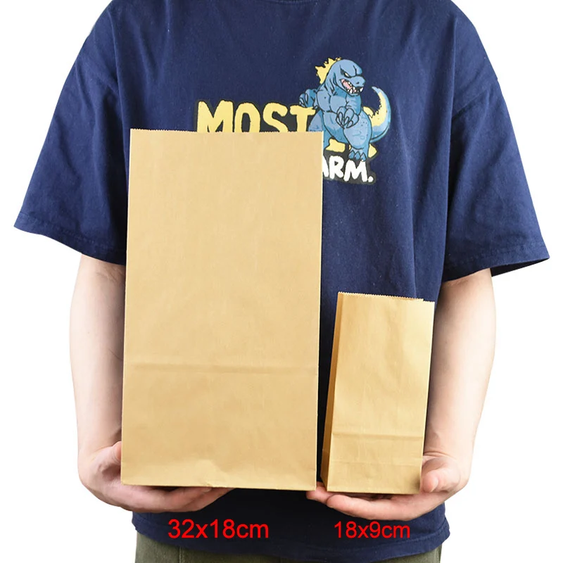 10pcs Kraft Paper Bags Gift Packaging Biscuit Candy Food Cookie Snack read Baking Package Bag Wedding Birthday Party Supplies