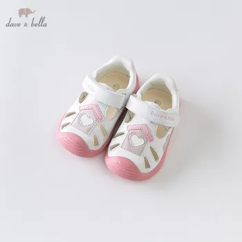 

DB13745 Dave Bella summer baby girl sandals new born infant shoes girl white sandals casual shoes