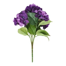 Искусственный цветок гортензии 5 больших головок букет(диаметр " Каждая голова) фиолетовый