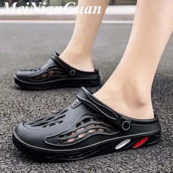 

Comfort Men Slippers Summer Casual Men's Shoes Plus Size Beach Camping Man Black Sandals Fashion Soft Mens Indoor Slippers B8