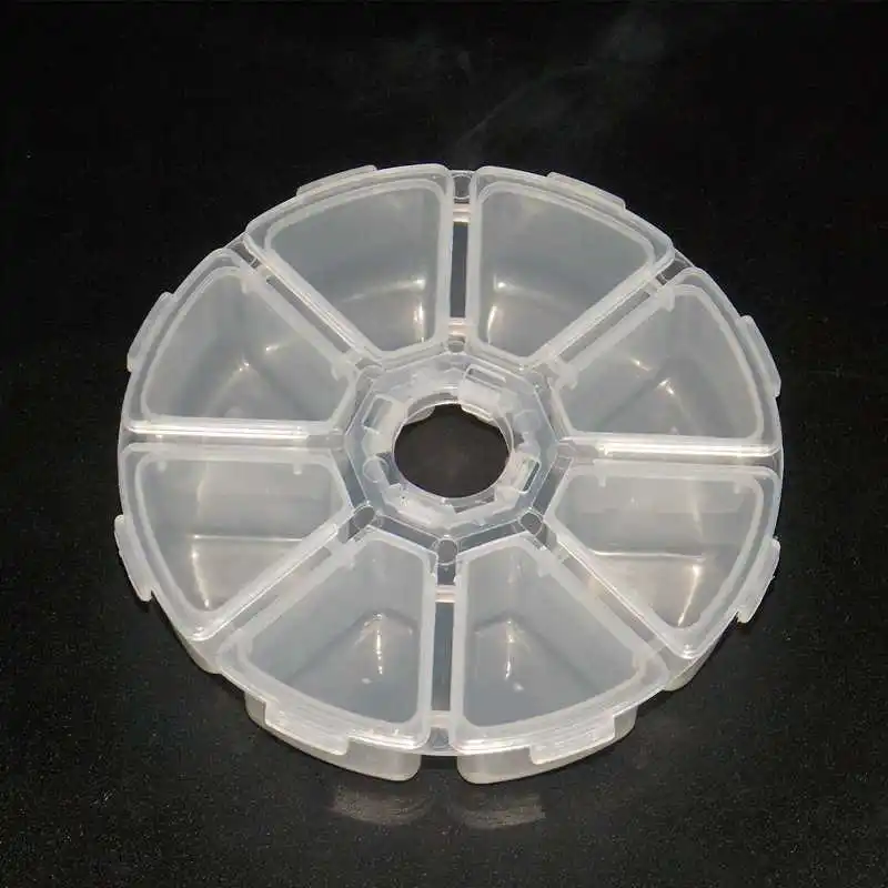 

1PC No. 5 PP Raw Material Eight Grid Circular Parts Storage Box for Electronic Components Hardware Screws