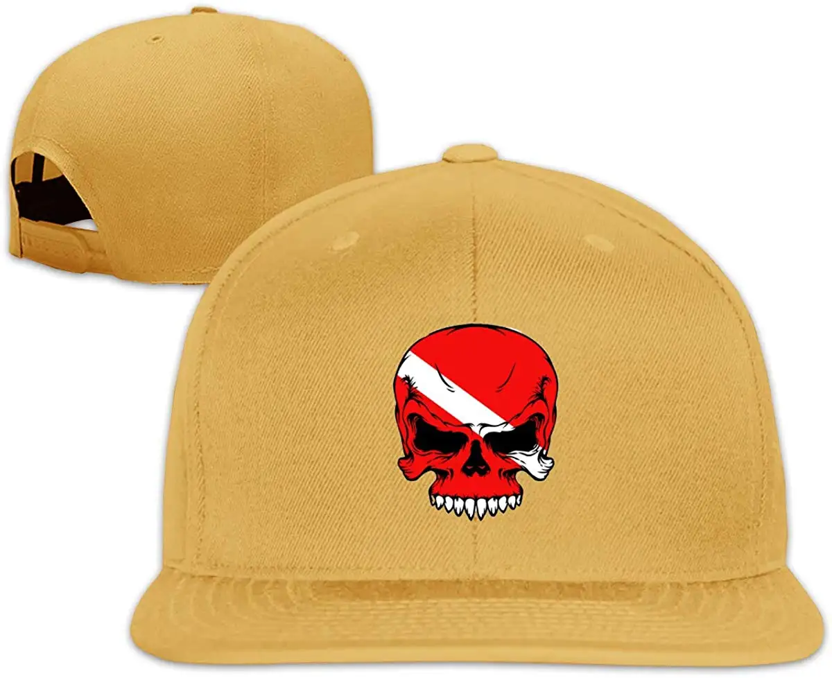TSDFCMen& Woman's подводное плавание череп дизайн плоская шляпа Регулируемая унисекс желтый