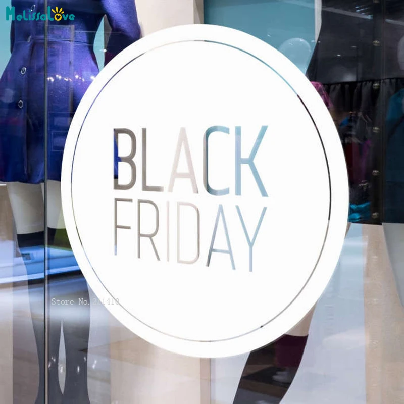 Bianco Nero Venerdì Adesivo Per Finestre Super Shopping Vendita Negozio Commercio Elettronico Decorazioni Per Ufficio Sconto Autoadesivo Logo Decalcom