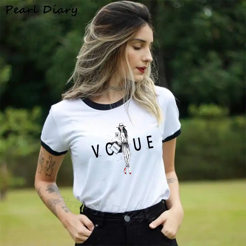 new trend vogue paris girl print t shirt women summer clothing