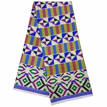 

Modal Stretch Satin Silk Fabric African Soft Wax Print Kente Style Fabric 5 yards chiffon audel modell Imitated Ankara Fabric