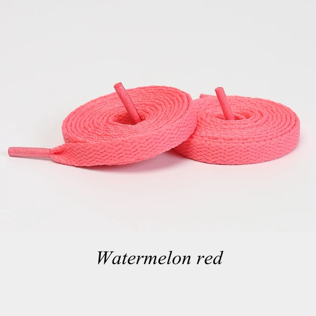 1 Pair Flat Shoelaces Classic Shoe Laces Fit Fashion Solid Sports Shoelace Casual Unisex Shoe Strings Shoe Accessories AF1 watermelon red