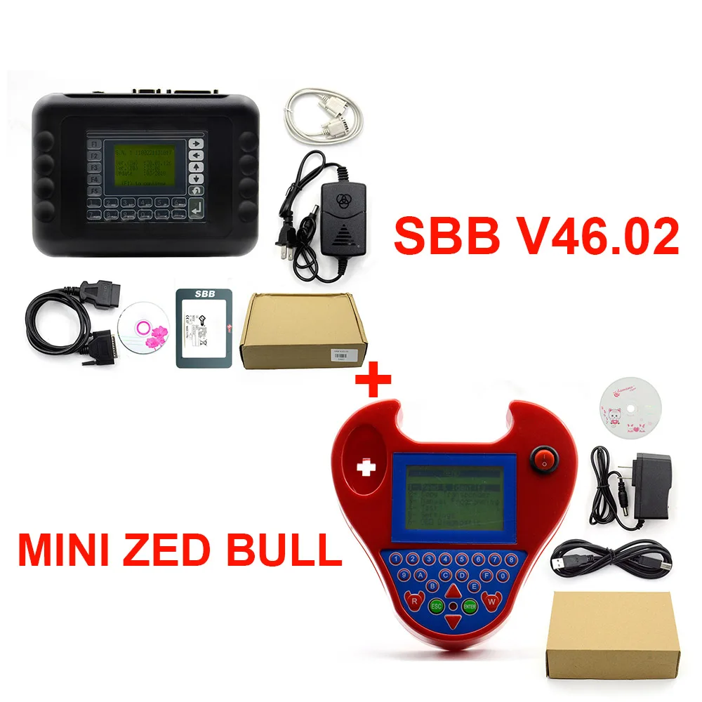 SBB Pro2 V48.88 V48.99 V33.02 V46.02+ Мини Zedbull Auto программатор ключей SBB 48,88 48,99 версия Zed Булл OBD2 Ключ чайник