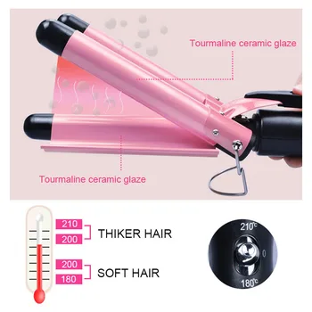 

20-32mm Hair Curling Iron Ceramic Triple Barrel Hair Curler Irons Hair Wave Waver Styling Tools Professional Styler Hair Wand